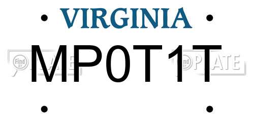 MP0T1T Virginia License Plate