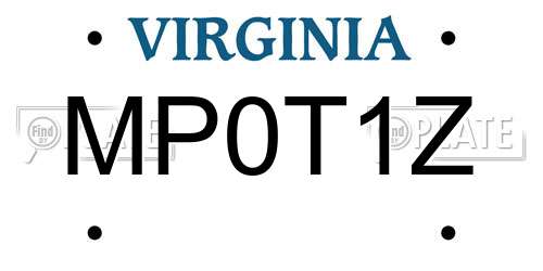 MP0T1Z Virginia License Plate