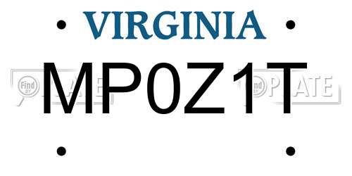 MP0Z1T Virginia License Plate