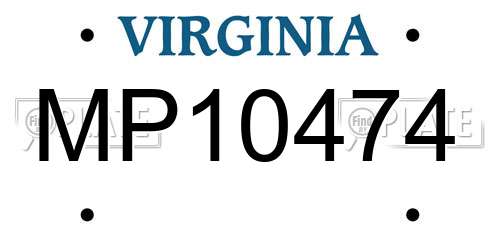 MP10474 Virginia License Plate