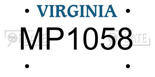 MP1058 Virginia License Plate