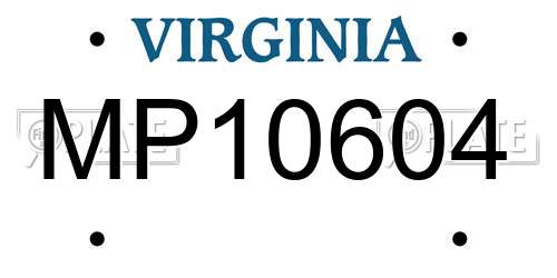 MP10604 Virginia License Plate