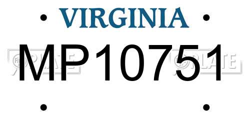 MP10751 Virginia License Plate