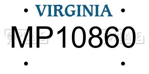 MP10860 Virginia License Plate