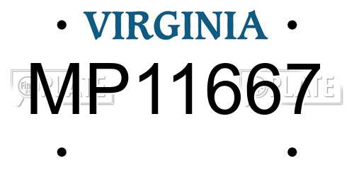 MP11667 Virginia License Plate