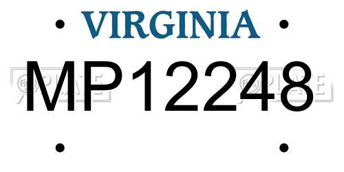 MP12248 Virginia License Plate