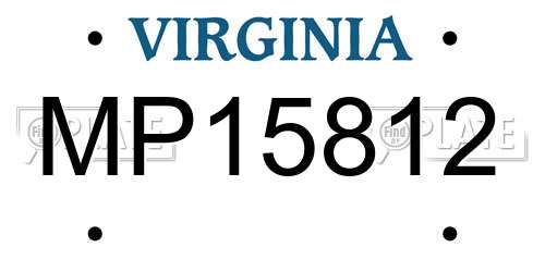 MP15812 Virginia License Plate