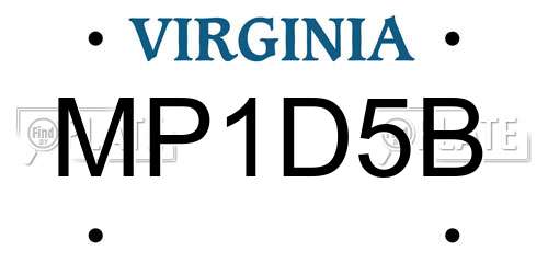 MP1D5B Virginia License Plate