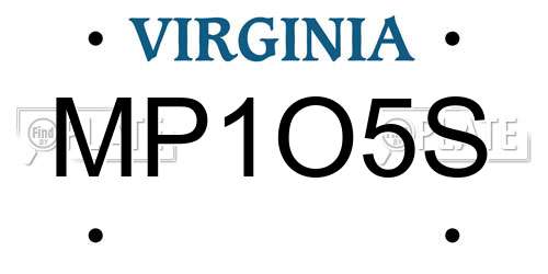 MP1O5S Virginia License Plate