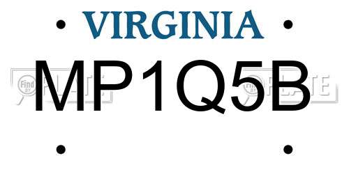 MP1Q5B Virginia License Plate