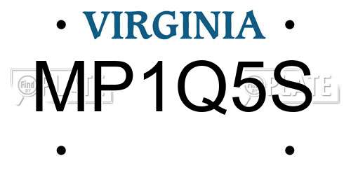 MP1Q5S Virginia License Plate