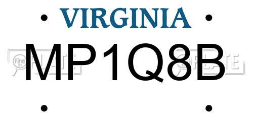 MP1Q8B Virginia License Plate