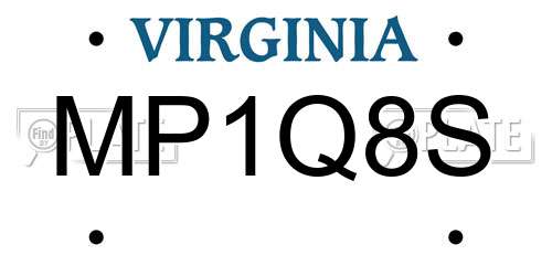 MP1Q8S Virginia License Plate
