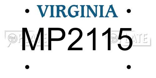 MP2115 Virginia License Plate