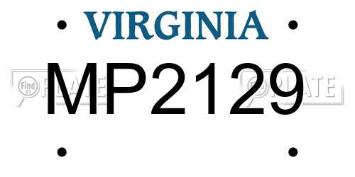MP2129 Virginia License Plate