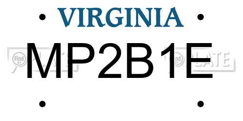 MP2B1E Virginia License Plate