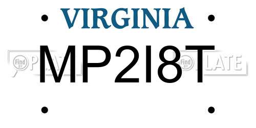 MP2I8T Virginia License Plate