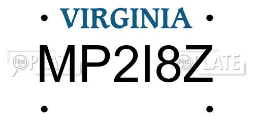 MP2I8Z Virginia License Plate