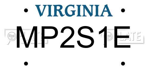 MP2S1E Virginia License Plate