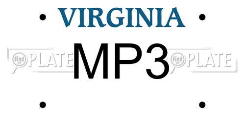 MP3 Virginia License Plate