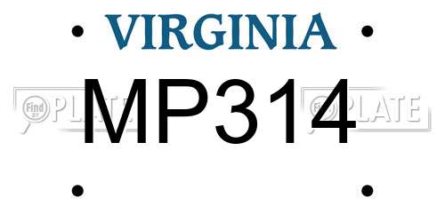 MP314 Virginia License Plate