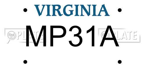 MP31A Virginia License Plate