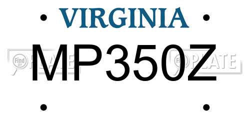 MP350Z Virginia License Plate