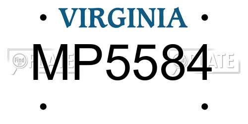 MP5584 Virginia License Plate