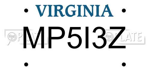 MP5I3Z Virginia License Plate