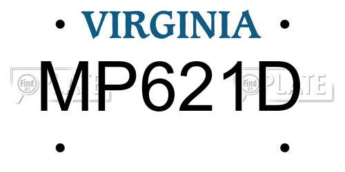 MP621D Virginia License Plate