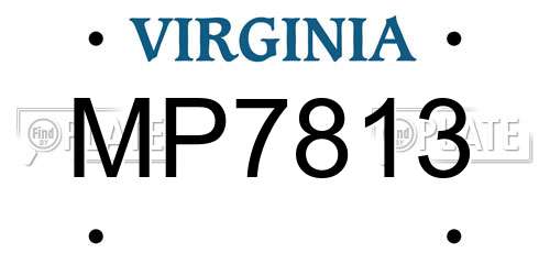 MP7813 Virginia License Plate