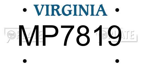 MP7819 Virginia License Plate