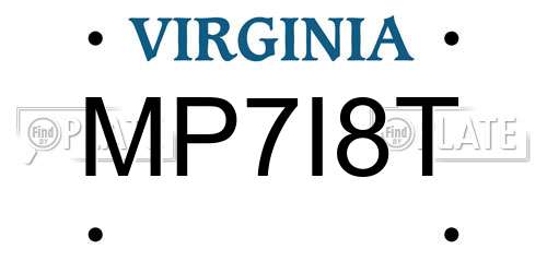 MP7I8T Virginia License Plate