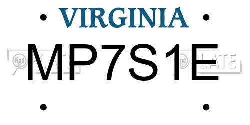 MP7S1E Virginia License Plate