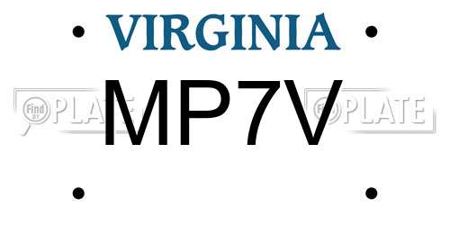MP7V Virginia License Plate