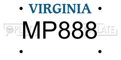 MP888 Virginia License Plate