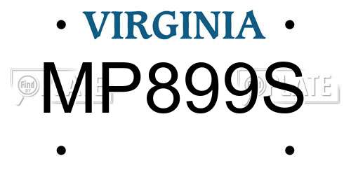 MP899S Virginia License Plate