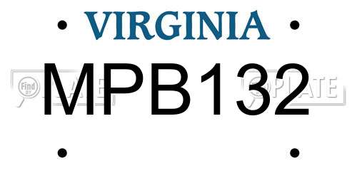 MPB132 Virginia License Plate