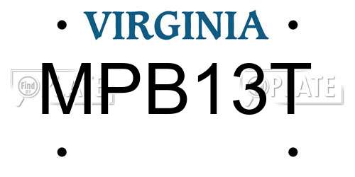 MPB13T Virginia License Plate