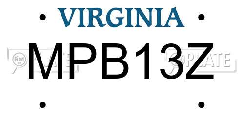 MPB13Z Virginia License Plate