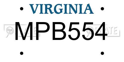 MPB554 Virginia License Plate