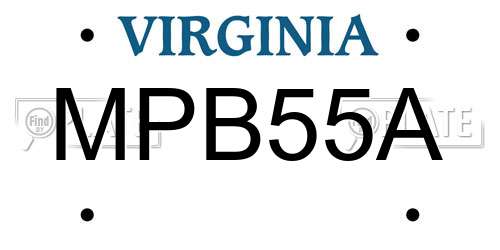 MPB55A Virginia License Plate