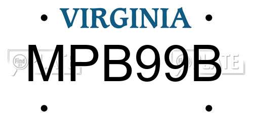 MPB99B Virginia License Plate