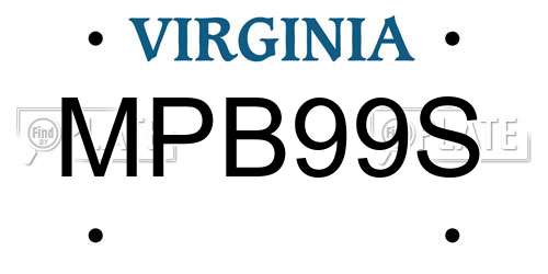 MPB99S Virginia License Plate