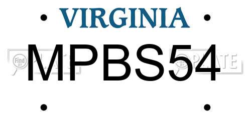 MPBS54 Virginia License Plate