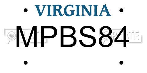 MPBS84 Virginia License Plate