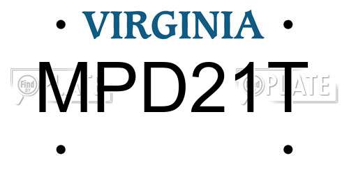 MPD21T Virginia License Plate