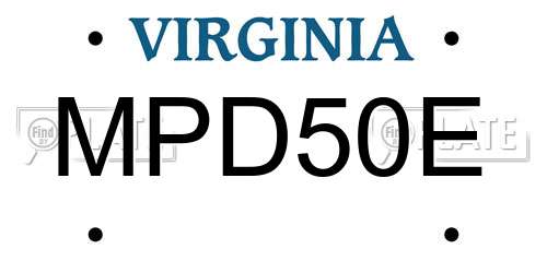 MPD50E Virginia License Plate