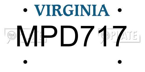 MPD717 Virginia License Plate