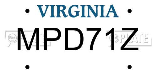 MPD71Z Virginia License Plate
